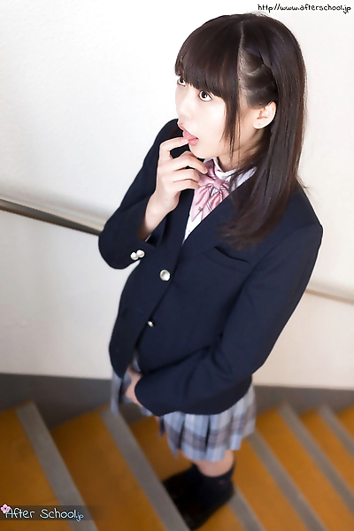 Japanese schoolgirl swallows..